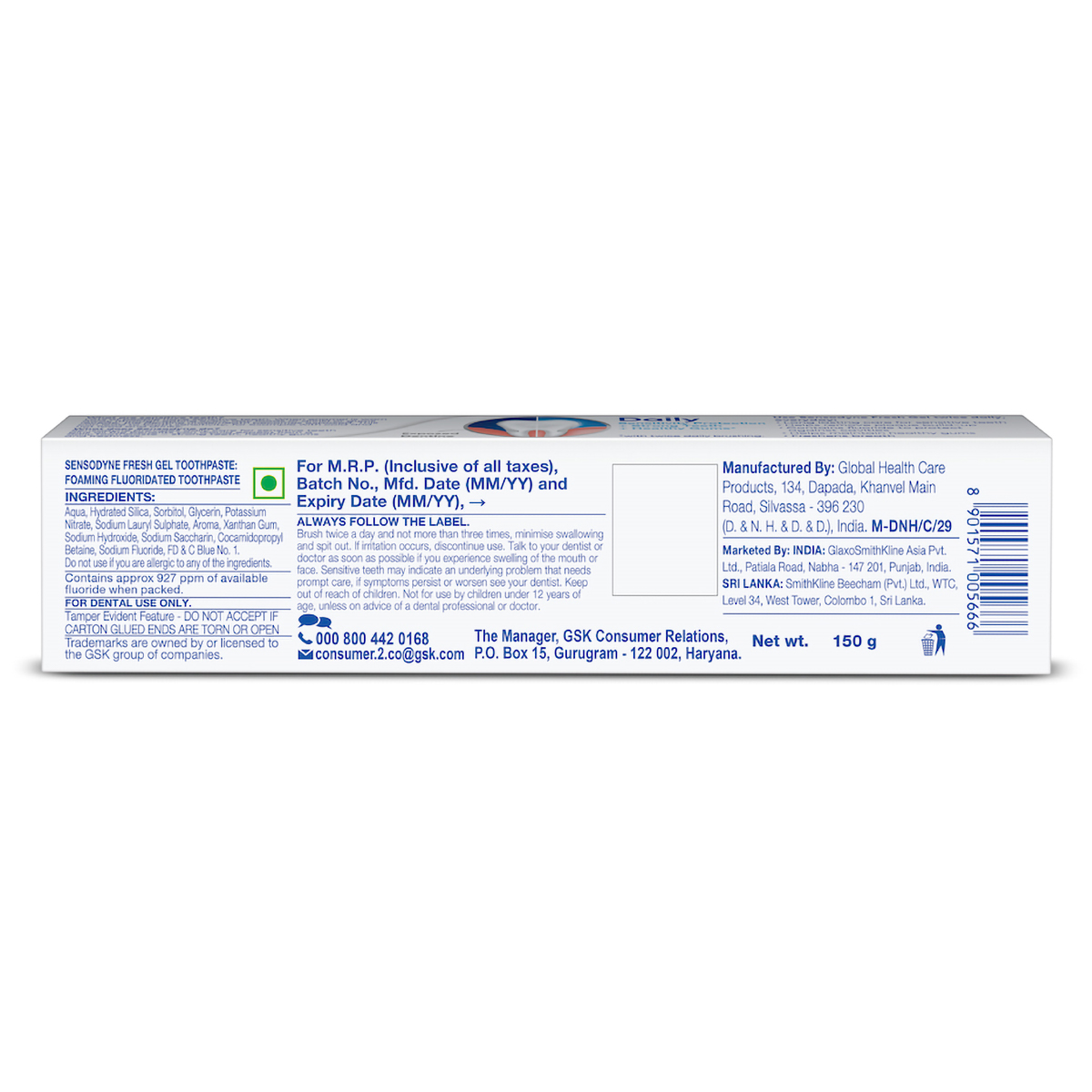 Sensodyne Fresh Gel Toothpaste, 150 gm, Pack of 1 Sensodyne Fresh Gel Toothpaste, 150 gm, Pack of 1