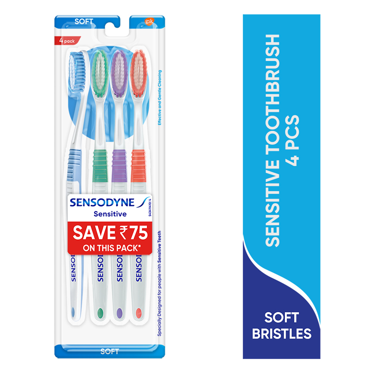 Sensodyne Sensitive Soft Toothbrush, 4 Count, Pack of 1 Sensodyne Sensitive Soft Toothbrush, 4 Count, Pack of 1