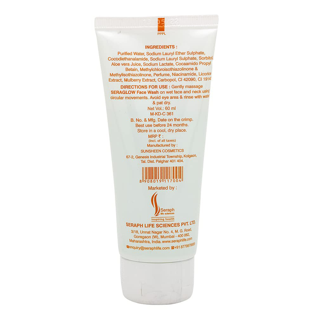 Seraglow Face Wash 60 ml, Pack of 1 Seraglow Face Wash 60 ml, Pack of 1