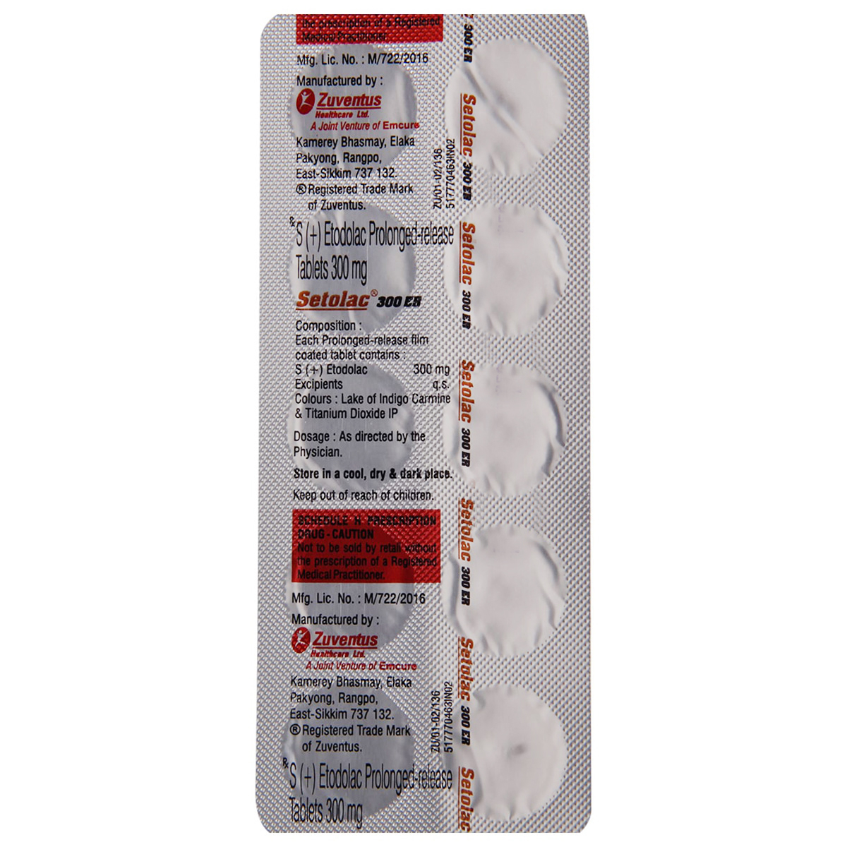Setolac 300 ER Tablet 10's, Pack of 10 TABLETS Setolac 300 ER Tablet 10's, Pack of 10 TABLETS