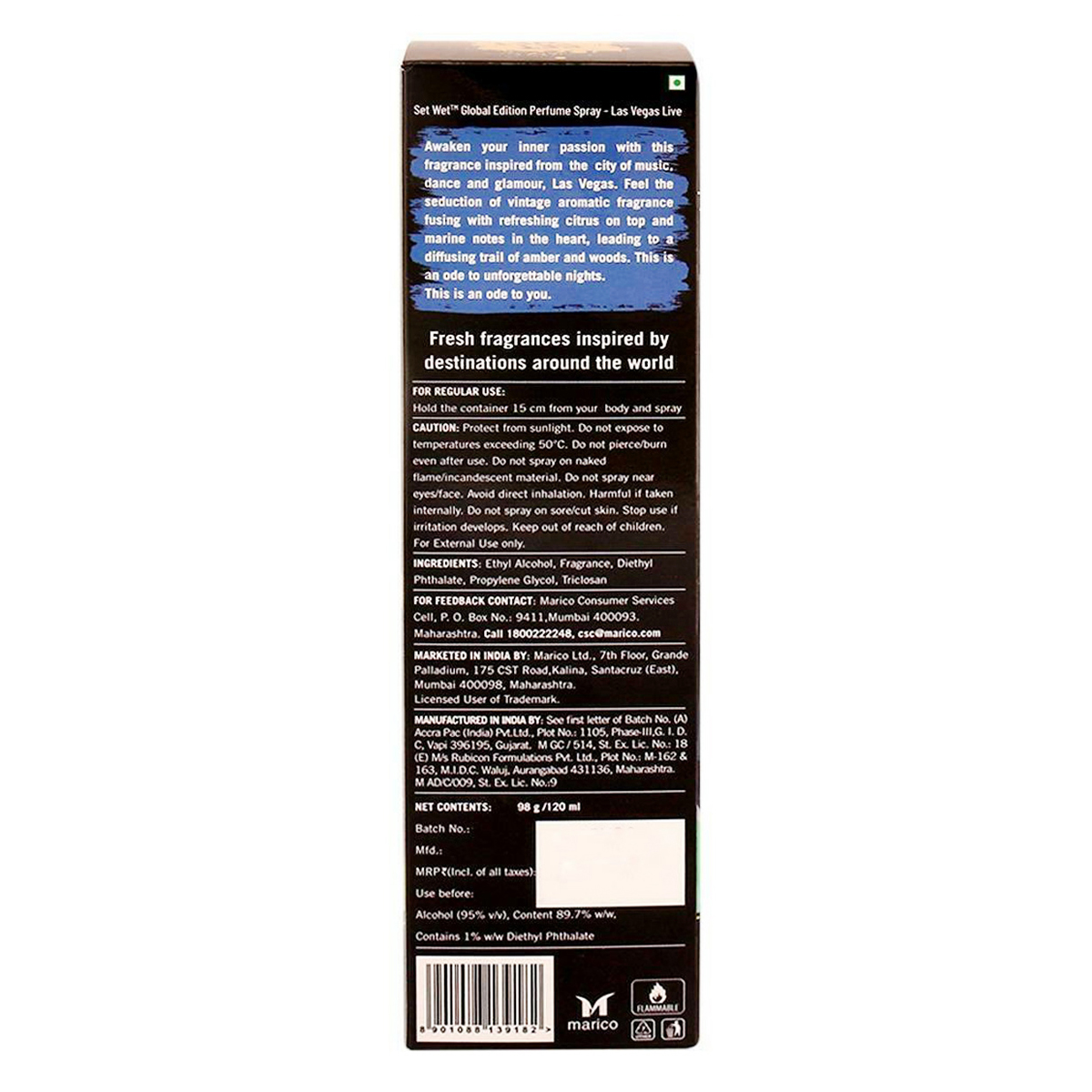 Set Wet Global Edition Las Vegas Perfume Spray, 120 ml, Pack of 1 Set Wet Global Edition Las Vegas Perfume Spray, 120 ml, Pack of 1