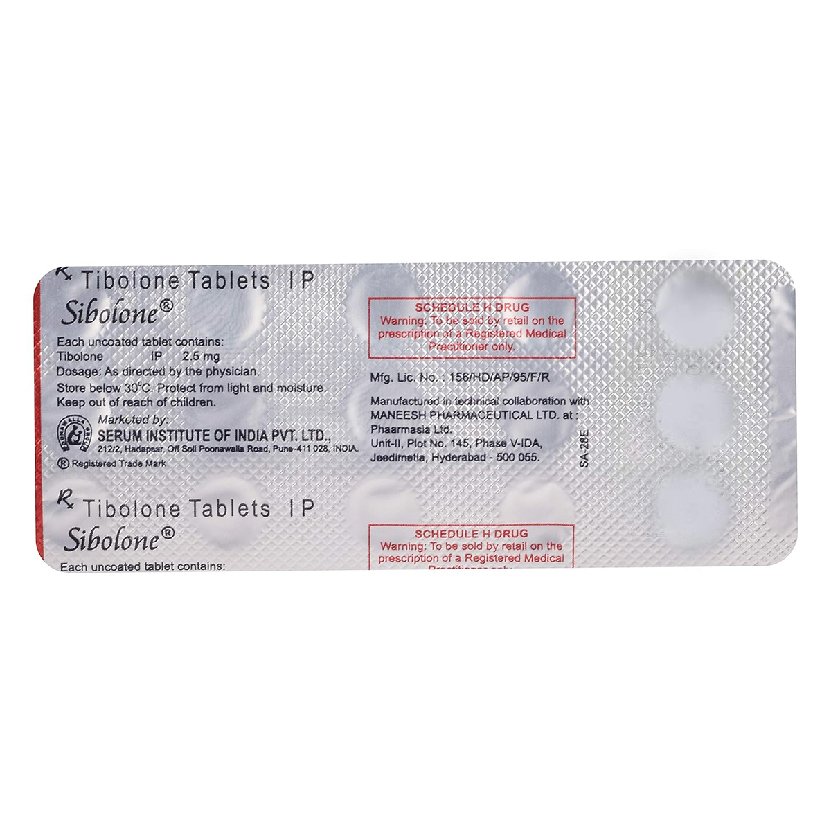 SIBOLONE TABLET, Pack of 15 TABLETS SIBOLONE TABLET, Pack of 15 TABLETS