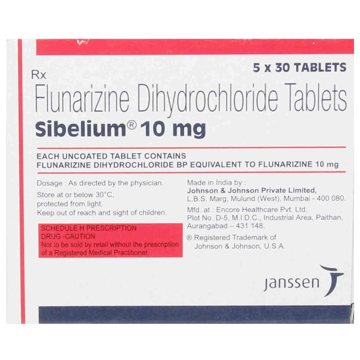 Sibelium 10 mg Tablet 30's, Pack of 30 TABLETS Sibelium 10 mg Tablet 30's, Pack of 30 TABLETS