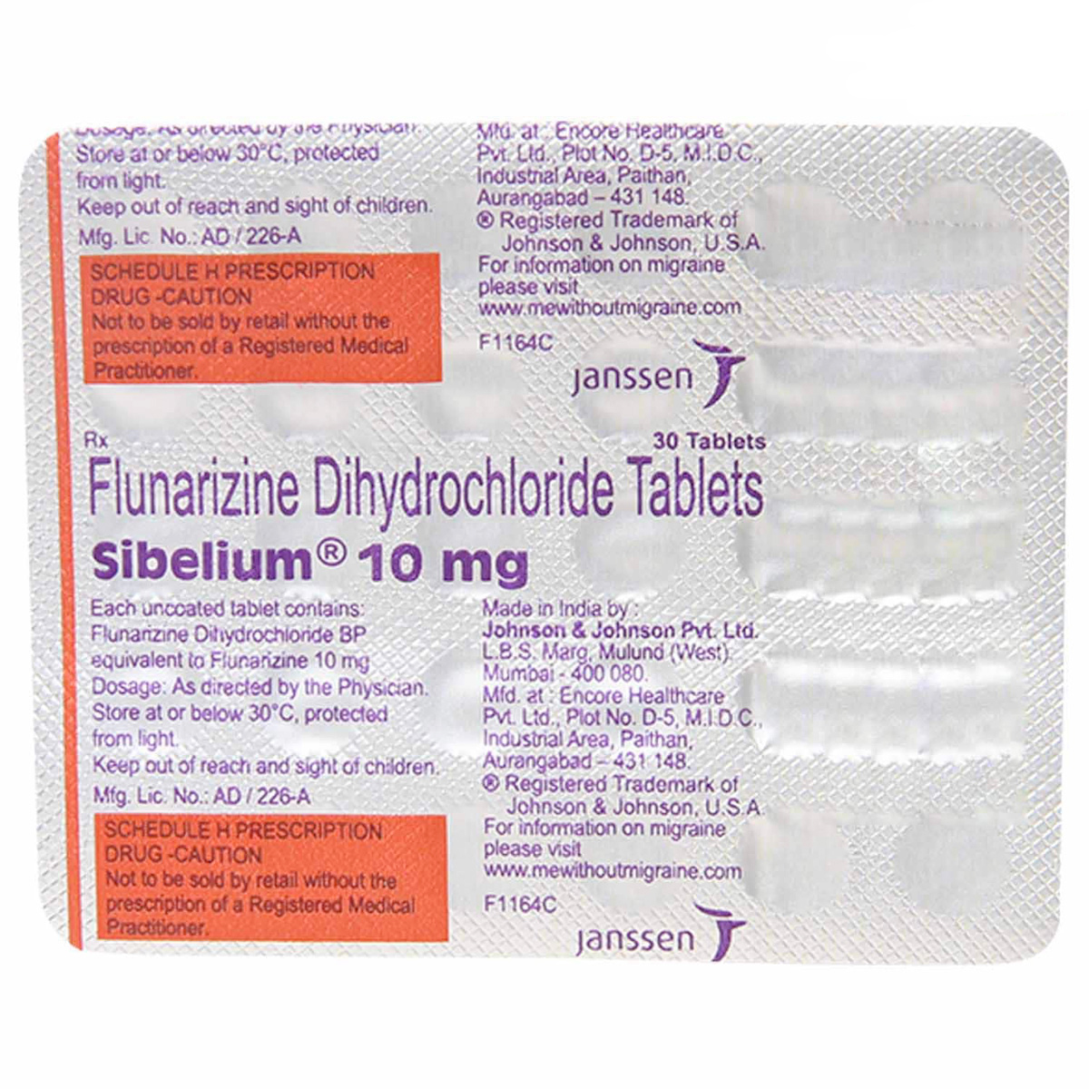 Sibelium 10 mg Tablet 30's, Pack of 30 TABLETS Sibelium 10 mg Tablet 30's, Pack of 30 TABLETS