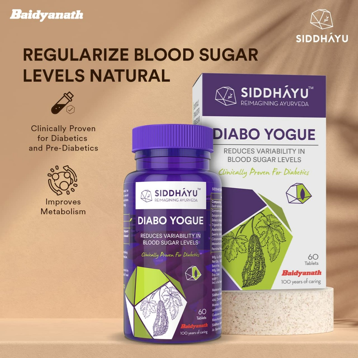 Siddhayu Diabo Yogue, 60 Tablets, Pack of 1 Siddhayu Diabo Yogue, 60 Tablets, Pack of 1