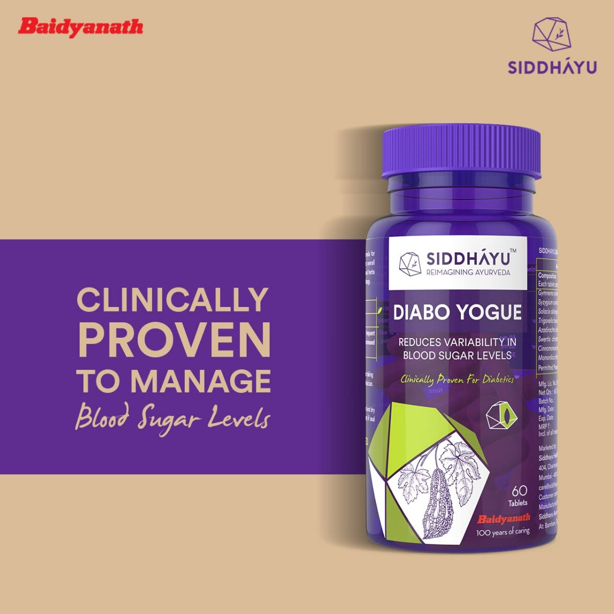 Siddhayu Diabo Yogue, 60 Tablets, Pack of 1 Siddhayu Diabo Yogue, 60 Tablets, Pack of 1