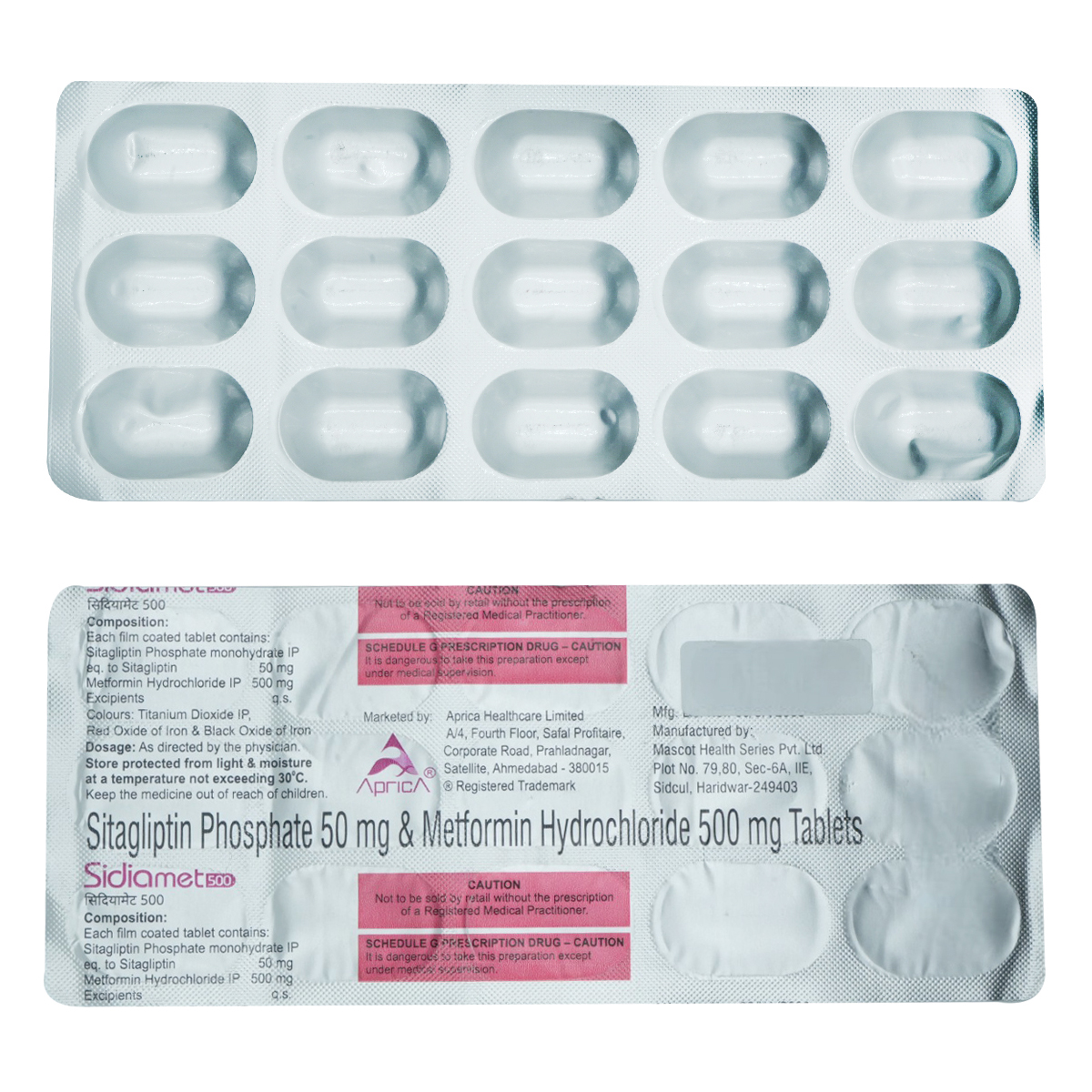Sidiamet 500 Tablet 15's, Pack of 15 TabletS Sidiamet 500 Tablet 15's, Pack of 15 TabletS