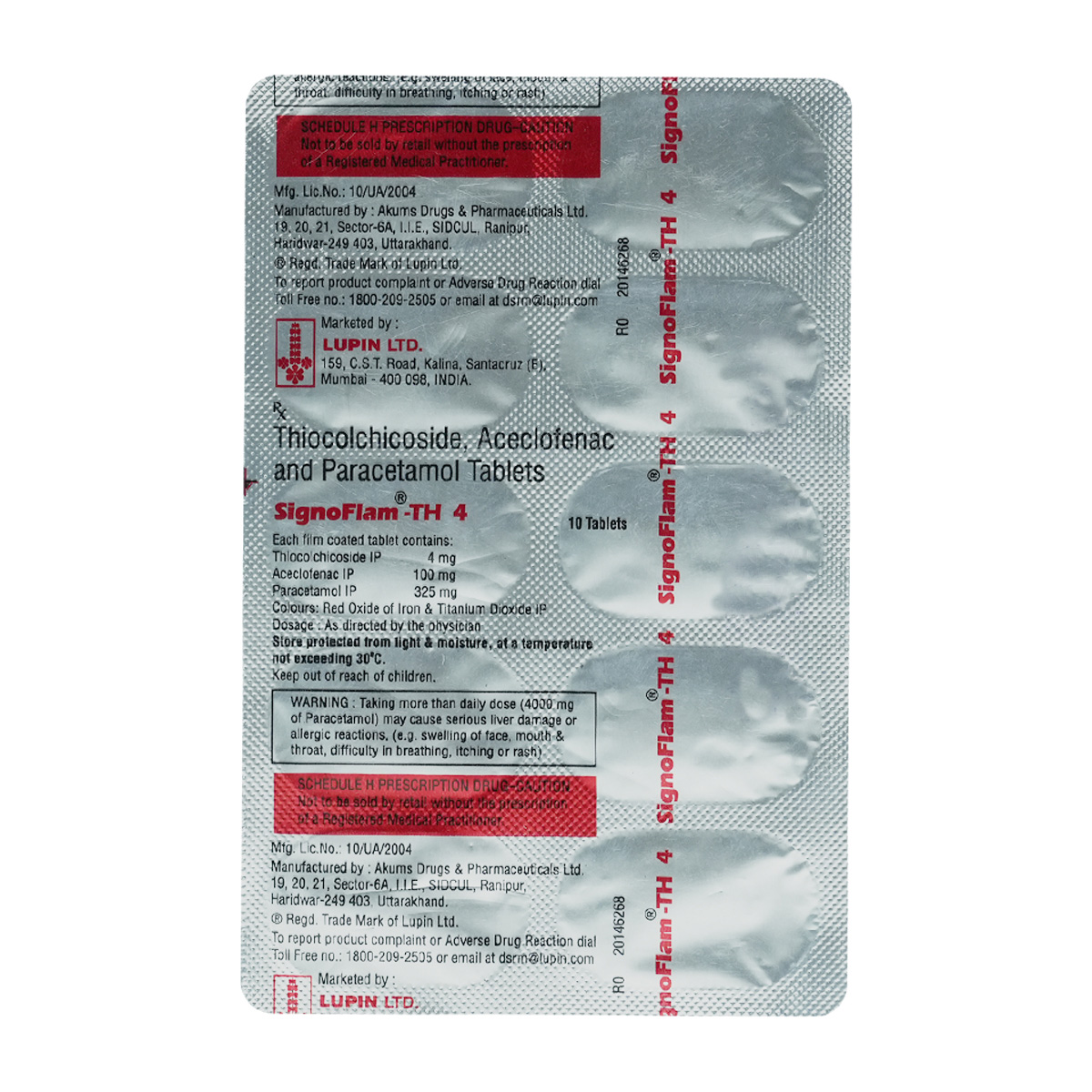 Signoflam-TH 4 Tablet 10's, Pack of 10 TABLETS Signoflam-TH 4 Tablet 10's, Pack of 10 TABLETS