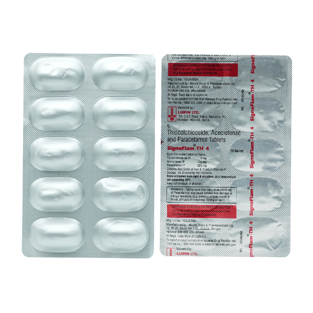 Signoflam-TH 4 Tablet 10's, Pack of 10 TABLETS Signoflam-TH 4 Tablet 10's, Pack of 10 TABLETS