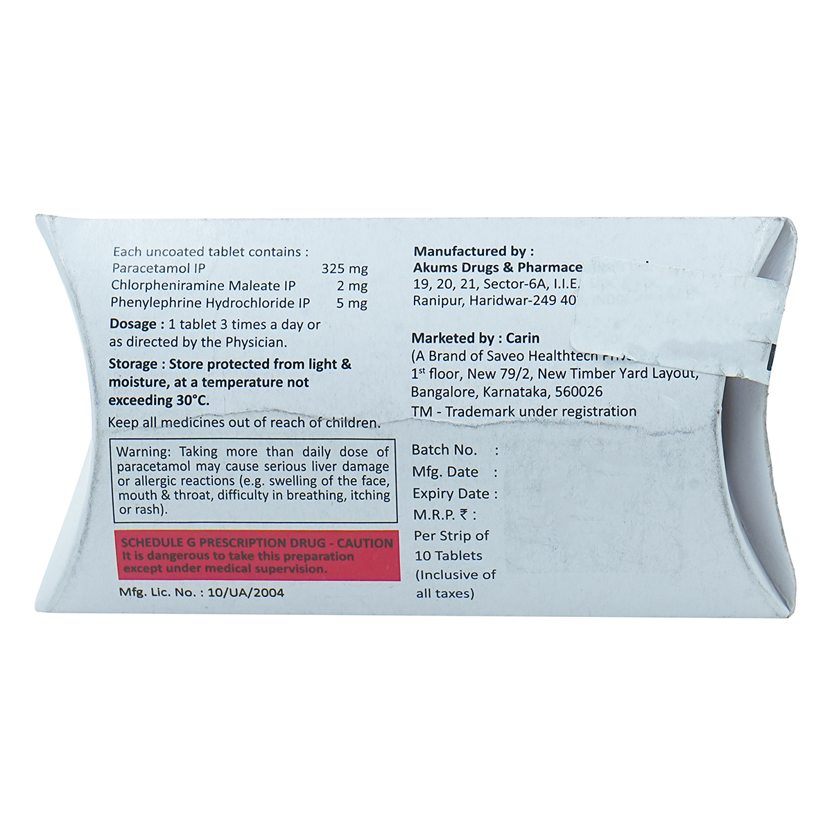 Sinarin Tablet 10's, Pack of 10 Sinarin Tablet 10's, Pack of 10