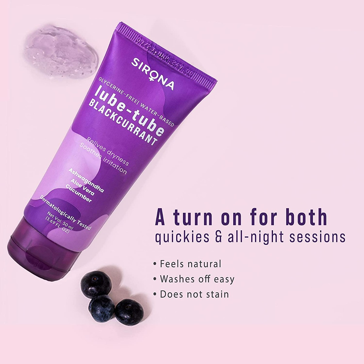 Sirona Lube-tube Blackcurrant Flavour Lubricant Gel, 50 ml, Pack of 1 Sirona Lube-tube Blackcurrant Flavour Lubricant Gel, 50 ml, Pack of 1