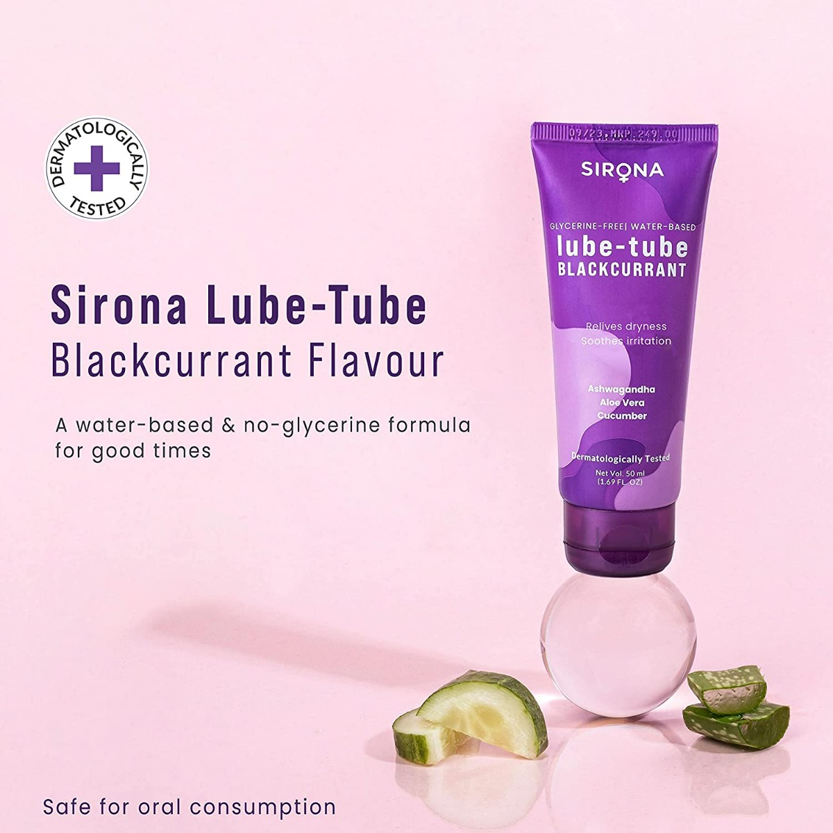 Sirona Lube-tube Blackcurrant Flavour Lubricant Gel, 50 ml, Pack of 1 Sirona Lube-tube Blackcurrant Flavour Lubricant Gel, 50 ml, Pack of 1