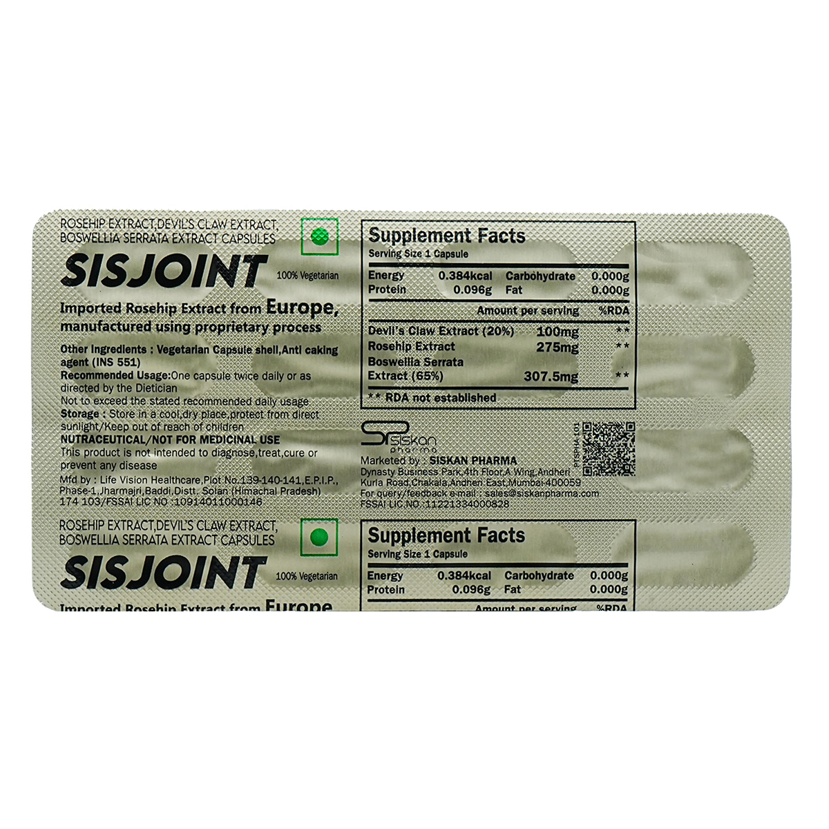 Sisjoint Capsule 15's, Pack of 1 Sisjoint Capsule 15's, Pack of 1