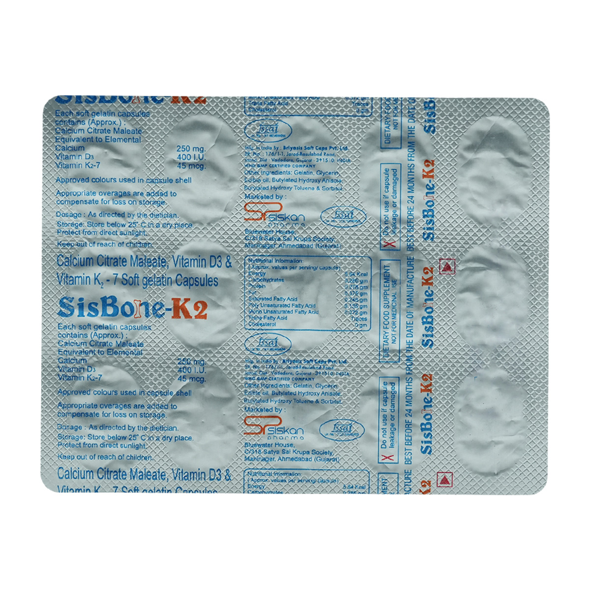 Buy SISBONE-K2 SOFTGEL CAPSULES 15'S Online