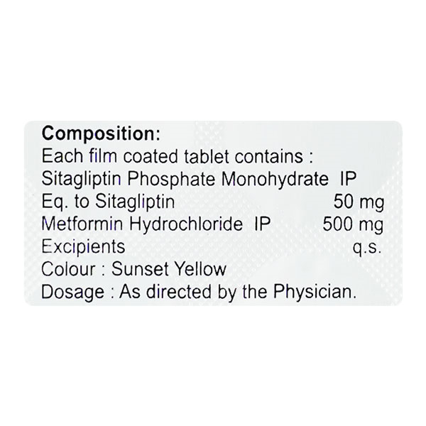 Sitalong M 50 mg/500 mg Tablet 15's, Pack of 15 TabletS Sitalong M 50 mg/500 mg Tablet 15's, Pack of 15 TabletS