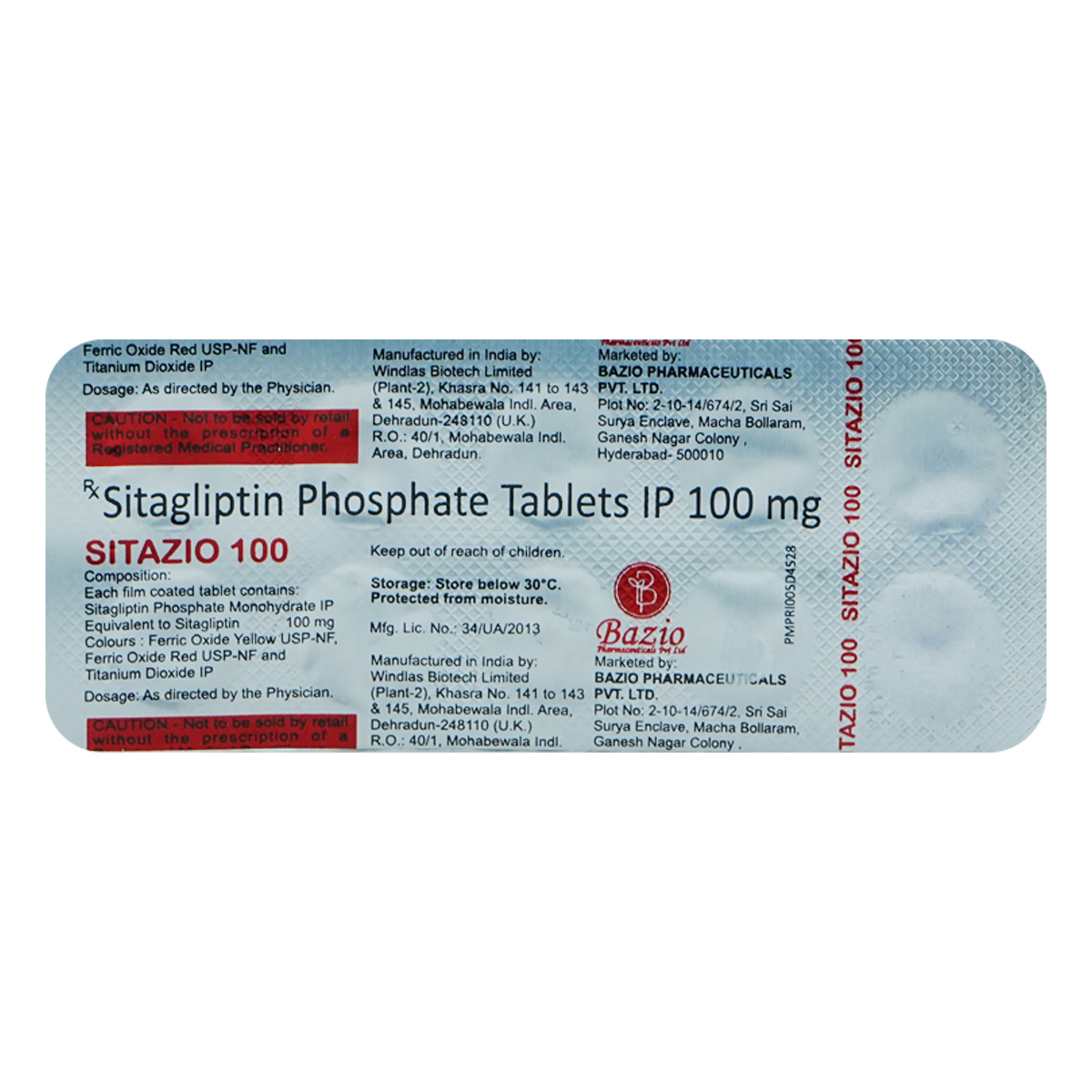 Sitazio 100 Tablet 10's, Pack of 10 TabletS Sitazio 100 Tablet 10's, Pack of 10 TabletS