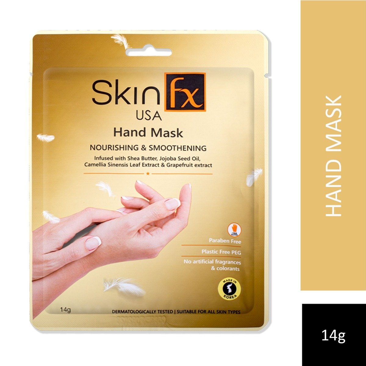 Skin Fx Nourishing & Smoothening Hand Mask 14 gm |Shea Butter, Jojoba Oil, Camellia Sinesis Leaf Extract, Grapefruit Extract | Deep Moisturization & Nourishment | For Instant Baby Soft & Smooth Skin | For All Skin Type, Pack of 1 Skin Fx Nourishing & Smoothening Hand Mask 14 gm |Shea Butter, Jojoba Oil, Camellia Sinesis Leaf Extract, Grapefruit Extract | Deep Moisturization & Nourishment | For Instant Baby Soft & Smooth Skin | For All Skin Type, Pack of 1