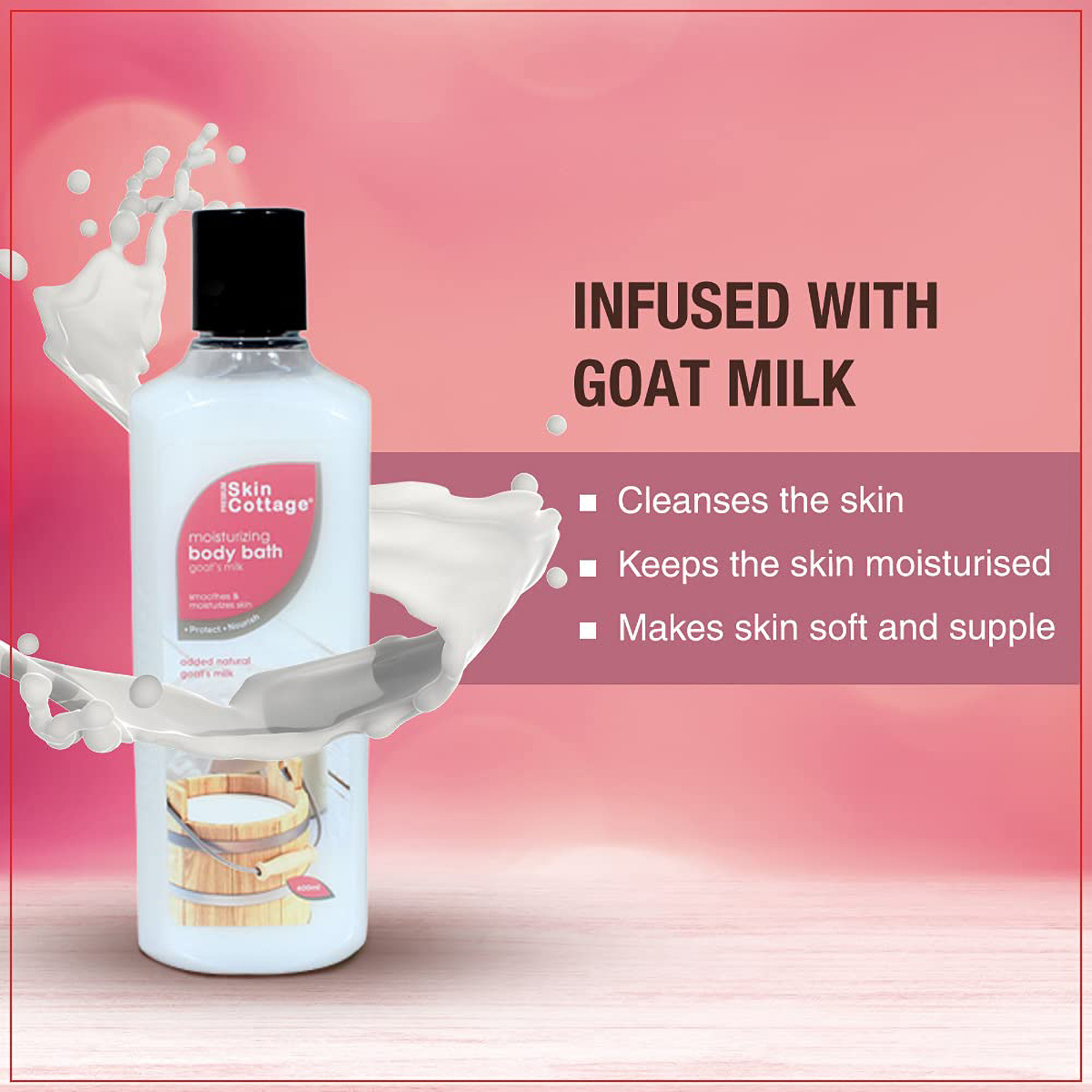Skin Cottage Goats Milk Moisturizing Body Bath 400 ml | With Honey & Natural Goat's Milk | Gently Cleanses | Keep Skin Moisturised & Soft, Pack of 1 Skin Cottage Goats Milk Moisturizing Body Bath 400 ml | With Honey & Natural Goat's Milk | Gently Cleanses | Keep Skin Moisturised & Soft, Pack of 1