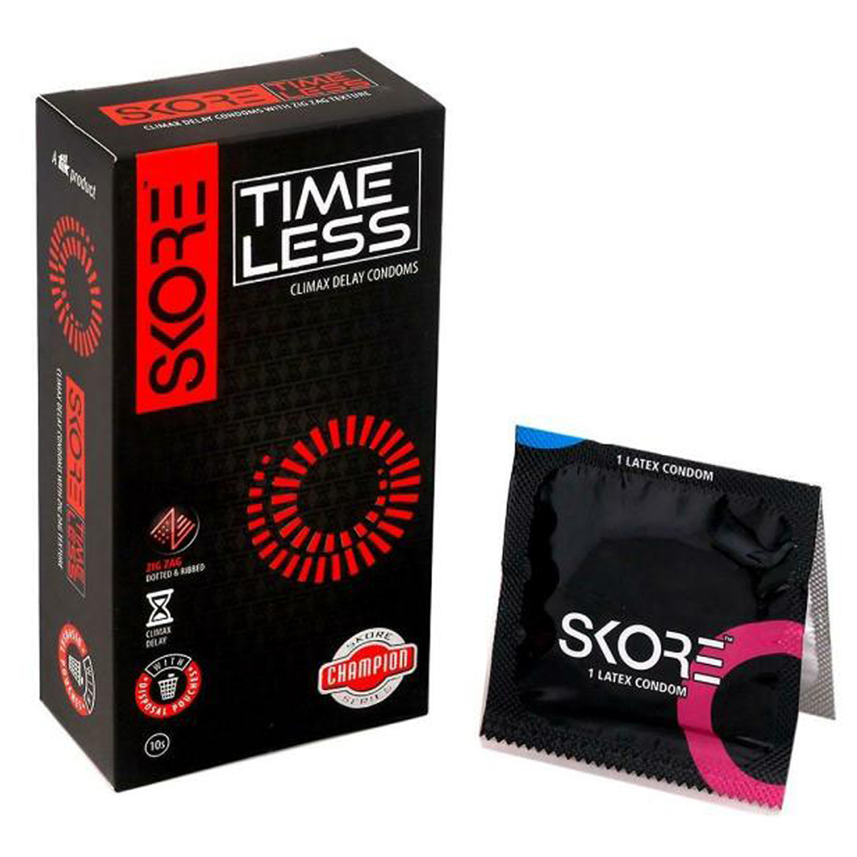 Skore Timeless Climax Delay Condoms, 10 Count, Pack of 1 Skore Timeless Climax Delay Condoms, 10 Count, Pack of 1