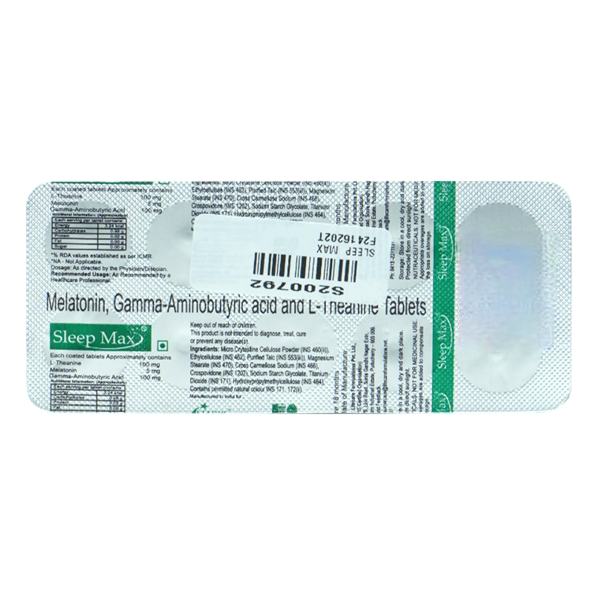 Sleep Max Tab 10'S, Pack of 10 TABLETS Sleep Max Tab 10'S, Pack of 10 TABLETS