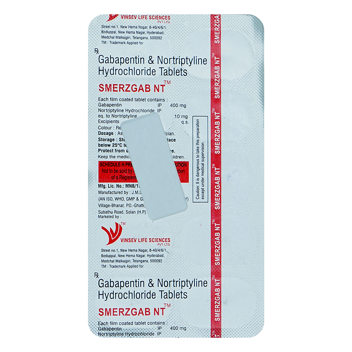 Smerzgab NT Tablet 10's, Pack of 10 TabletS Smerzgab NT Tablet 10's, Pack of 10 TabletS
