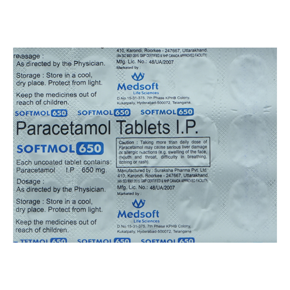 Softmol 650 Tablet 15's, Pack of 15 TabletS Softmol 650 Tablet 15's, Pack of 15 TabletS