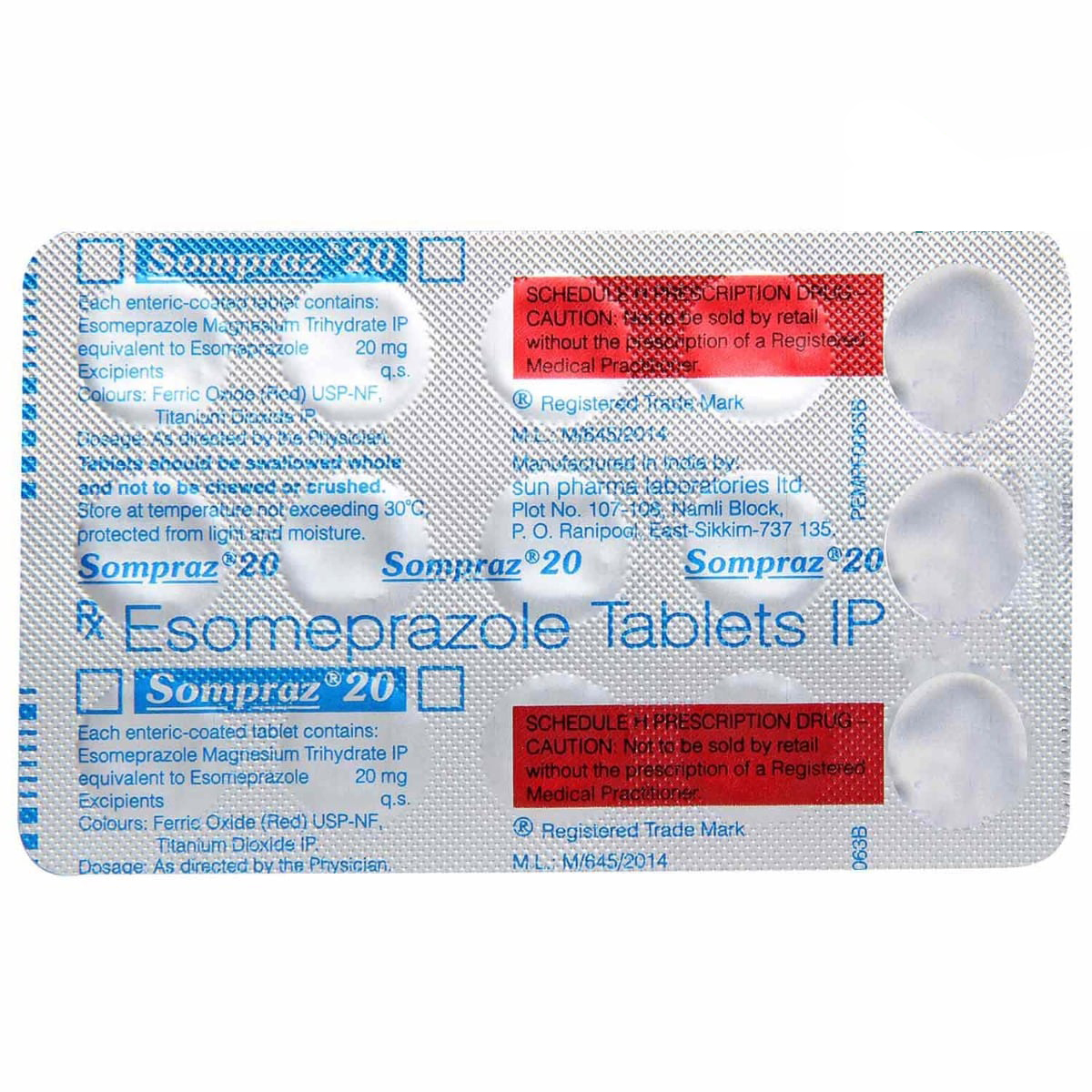 Sompraz 20 Tablet 15's, Pack of 15 TABLETS Sompraz 20 Tablet 15's, Pack of 15 TABLETS