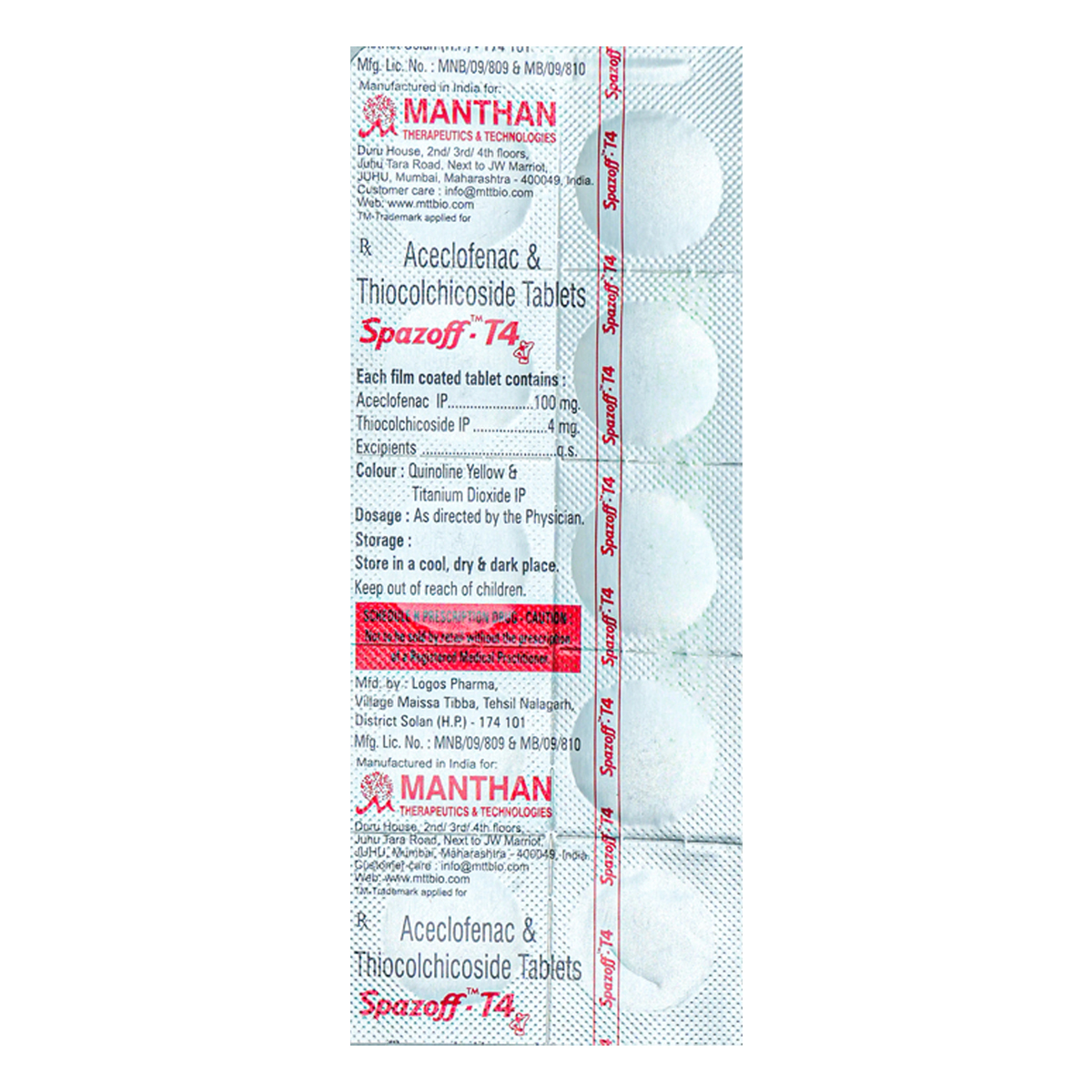 Spazoff-T4 Tablet 10's, Pack of 10 TabletS Spazoff-T4 Tablet 10's, Pack of 10 TabletS