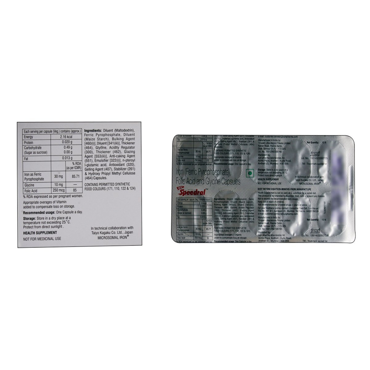 New Speedral Capsule 10's, Pack of 10 CapsuleS New Speedral Capsule 10's, Pack of 10 CapsuleS