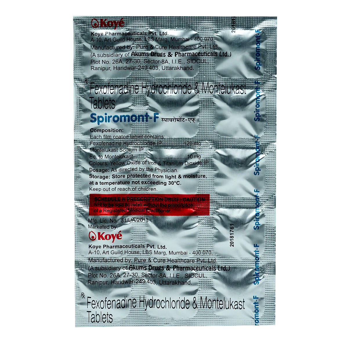 Spiromont-F Tablet 15's, Pack of 15 TabletS Spiromont-F Tablet 15's, Pack of 15 TabletS