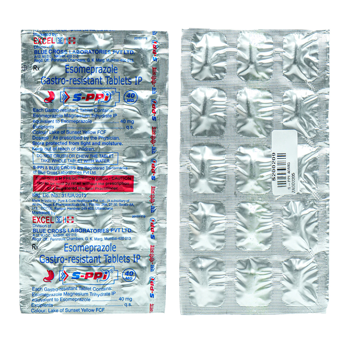 S-PPI 40 mg Tablets 15's, Pack of 15 TabletS S-PPI 40 mg Tablets 15's, Pack of 15 TabletS