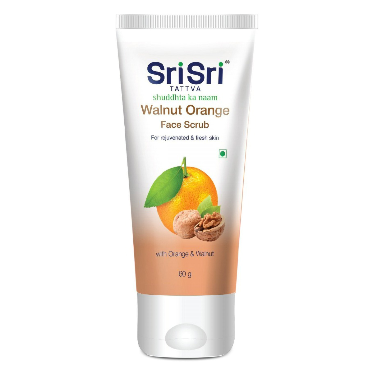 Sri Sri Tattva Walnut Orange Face Scrub 60 gm | With Orange &amp; Walnut | Gently Exfoliates | For Rejuvenated &amp; Fresh Skin, Pack of 1