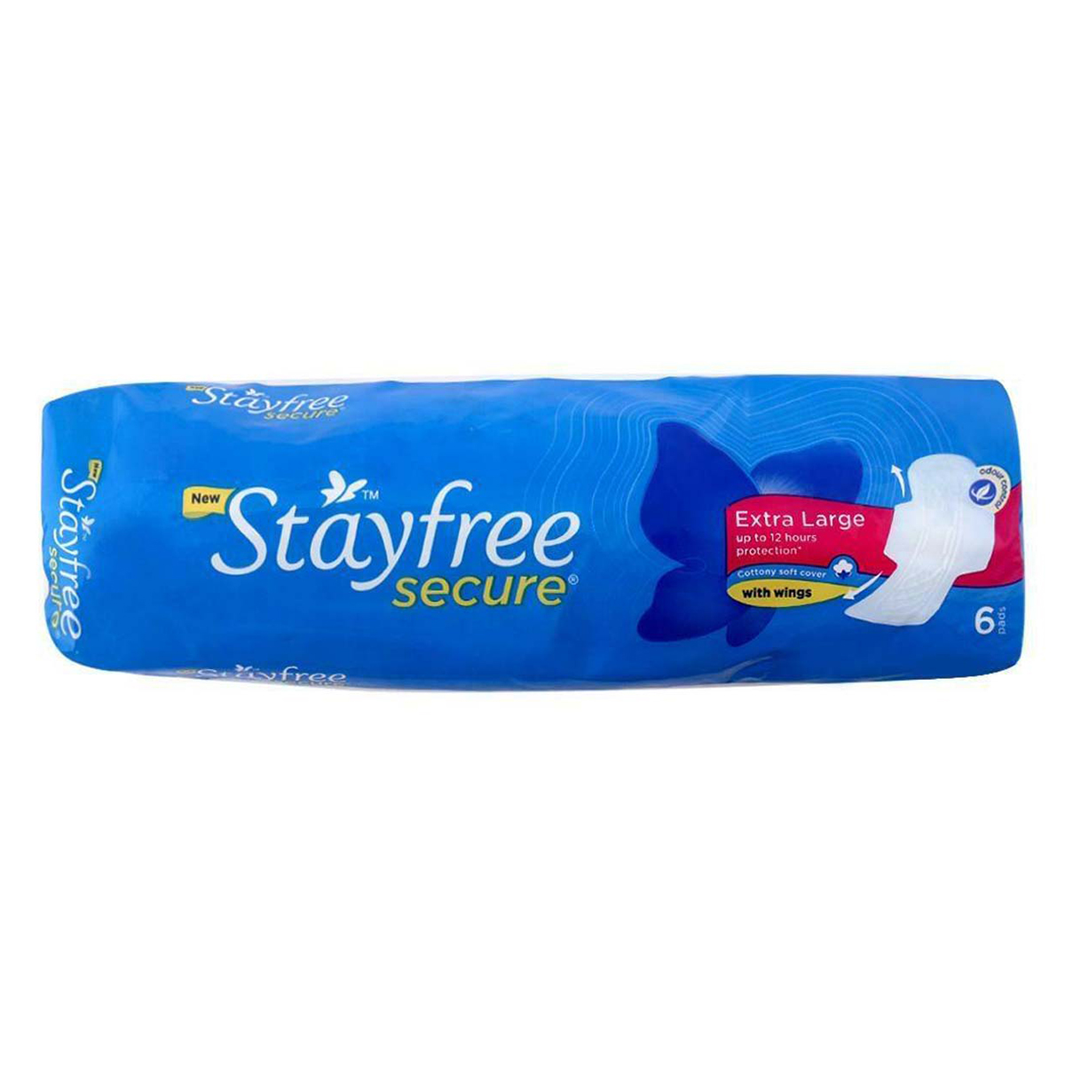 Stayfree Secure Dry Pads with Wings XL, 6 Count, Pack of 1