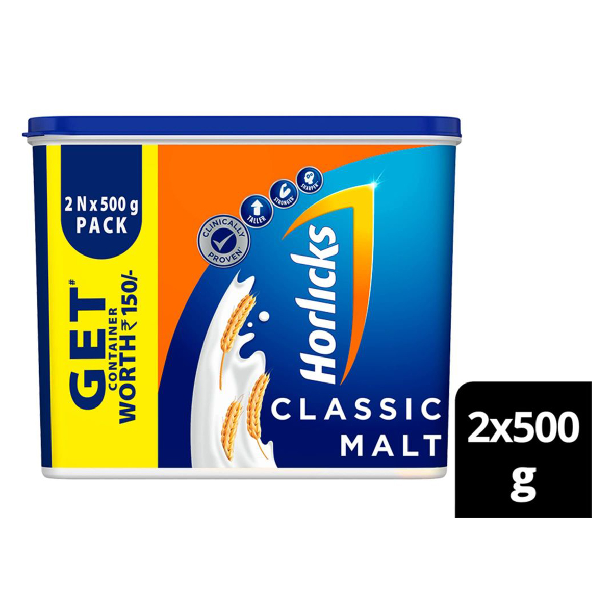 Horlicks Classic Malt Flavour Nutrition Drink Powder 1 kg (2x500 gm) | Support Immunity | Improves Bone & Muscle Health | Healthy Weight Gain, Pack of 1 Horlicks Classic Malt Flavour Nutrition Drink Powder 1 kg (2x500 gm) | Support Immunity | Improves Bone & Muscle Health | Healthy Weight Gain, Pack of 1