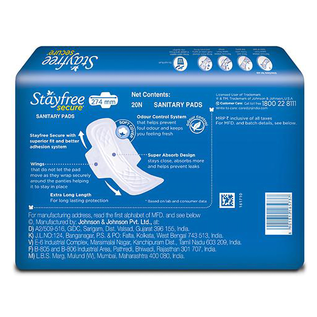 Stayfree Secure Pads with Wings XL, 20 Count, Pack of 1 Stayfree Secure Pads with Wings XL, 20 Count, Pack of 1