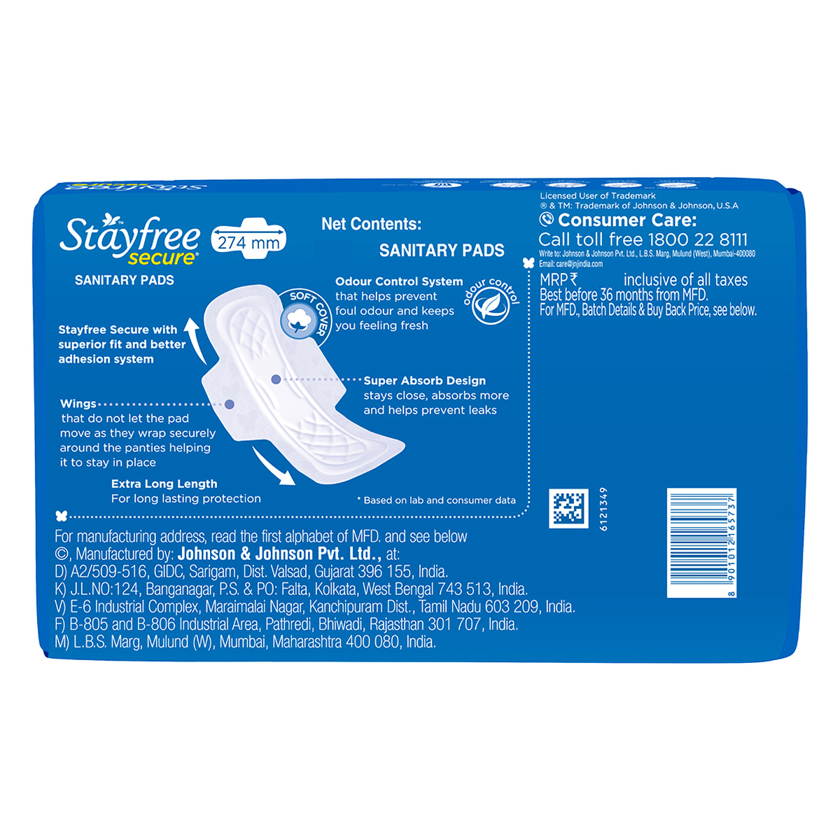 Stayfree Secure Cottony Soft Cover Pads With Wings XL, 40 Count, Pack of 1 Stayfree Secure Cottony Soft Cover Pads With Wings XL, 40 Count, Pack of 1