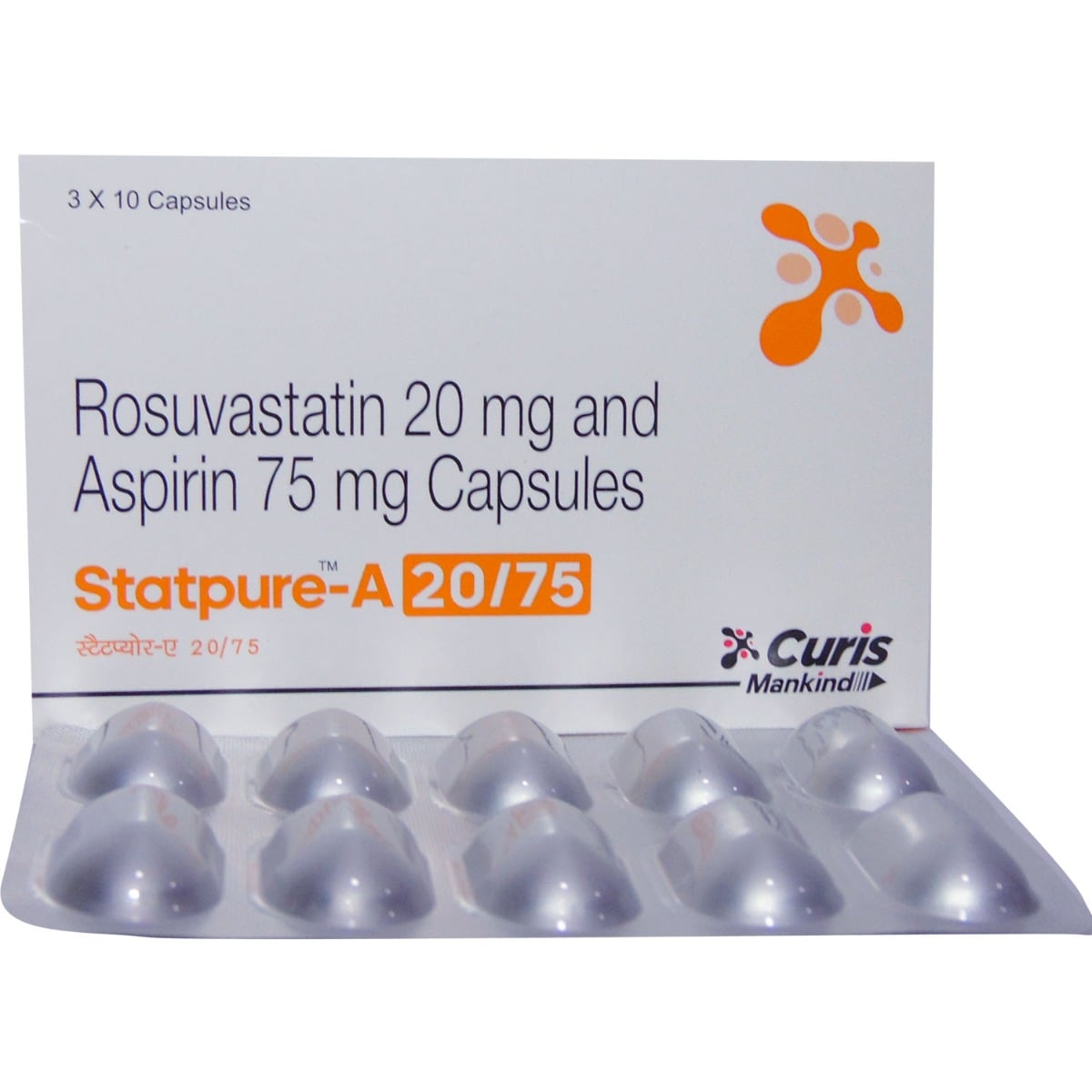 Statpure-A 20 mg/75 mg Capsule 10's, Pack of 10 Statpure-A 20 mg/75 mg Capsule 10's, Pack of 10