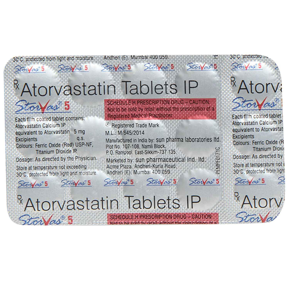 Storvas 5 Tablet 15's, Pack of 15 TABLETS Storvas 5 Tablet 15's, Pack of 15 TABLETS