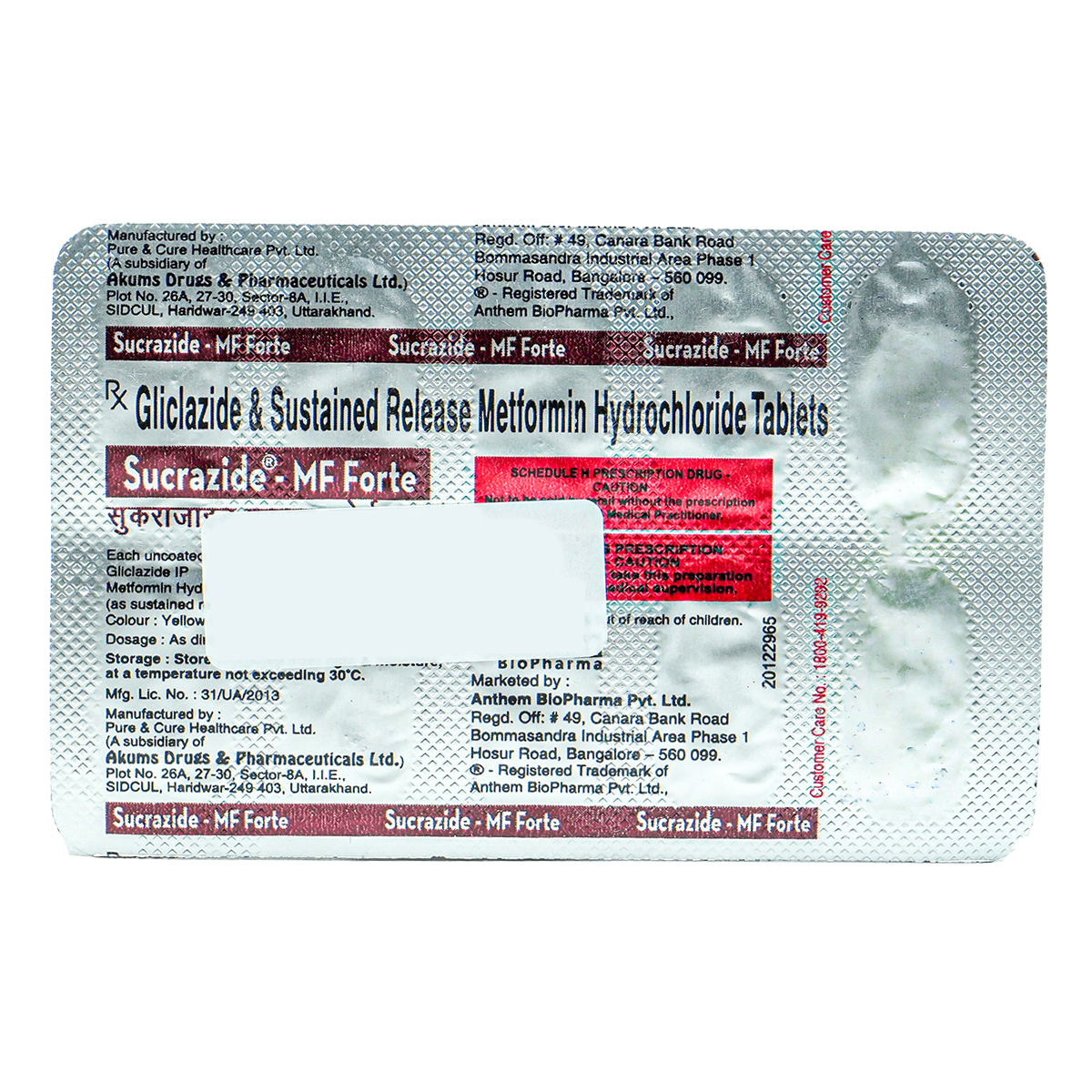 Sucrazide-MF Forte Tablet 10's, Pack of 10 TabletS Sucrazide-MF Forte Tablet 10's, Pack of 10 TabletS