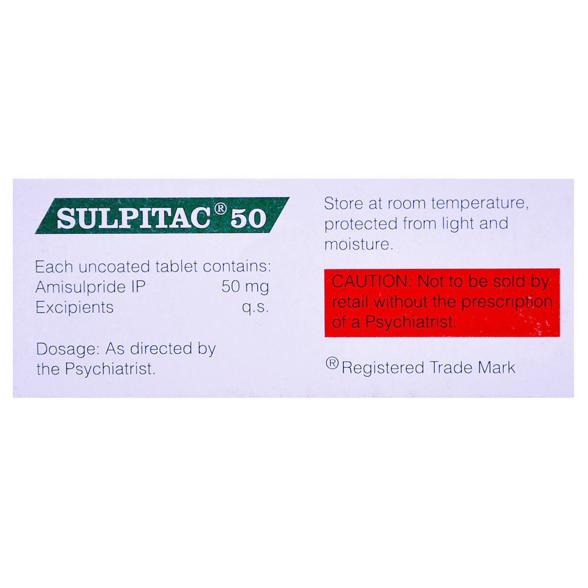 Sulpitac 50 Tablet 10's, Pack of 10 TABLETS Sulpitac 50 Tablet 10's, Pack of 10 TABLETS