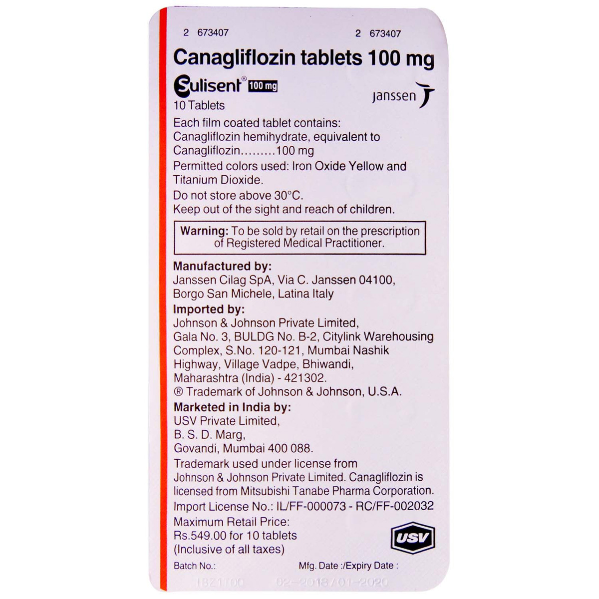 Sulisent 100 mg Tablet 10's, Pack of 10 TABLETS Sulisent 100 mg Tablet 10's, Pack of 10 TABLETS