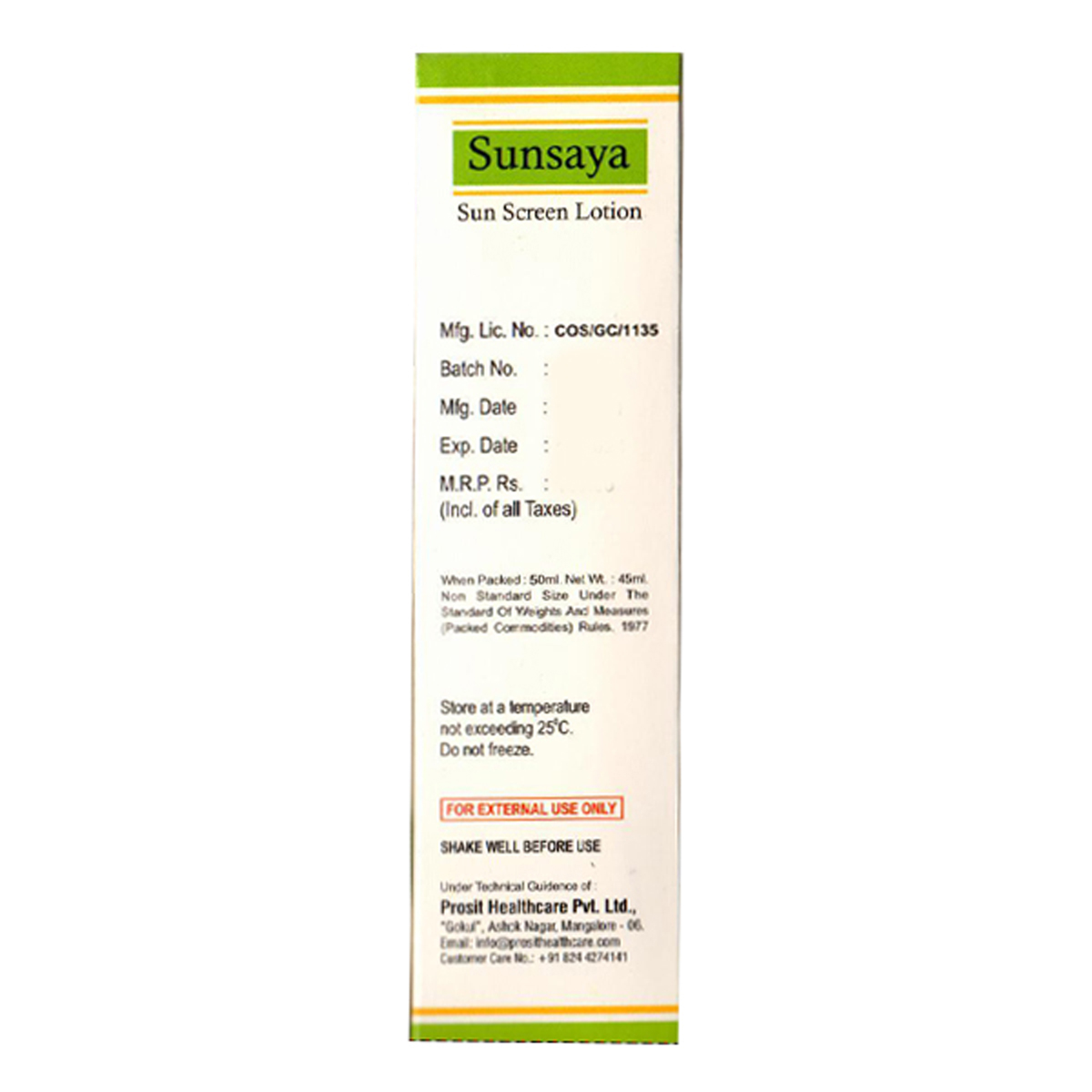 Sunsaya Spf 30 Sunscreen Lotion 50 ml, Pack of 1 Sunsaya Spf 30 Sunscreen Lotion 50 ml, Pack of 1