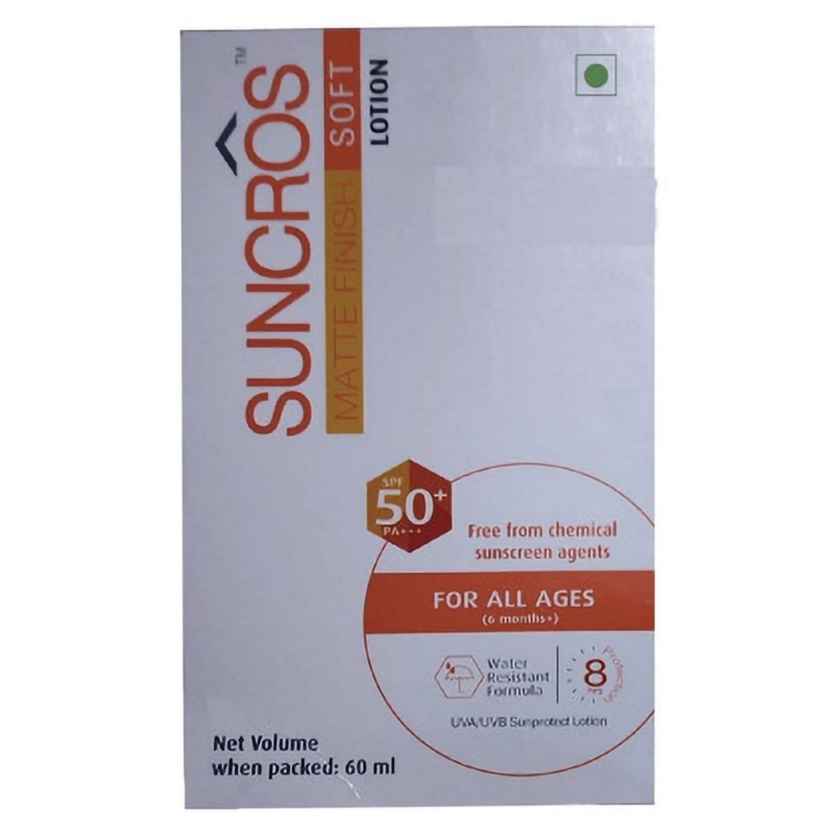 Buy Suncros Matte Finish Soft Lotoin SPF 50+ PA+++, 60 ml Online