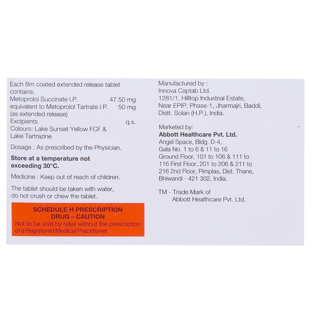 Supermet XL 50 Tablet 15's, Pack of 15 TABLETS Supermet XL 50 Tablet 15's, Pack of 15 TABLETS