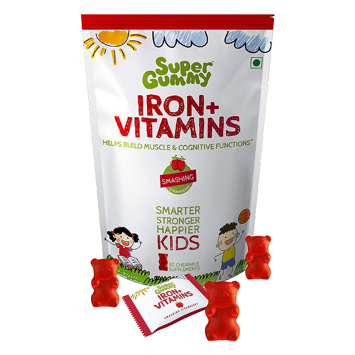 Super Gummy Iron+ Vitamins Gummies, 102 gm, Pack of 1