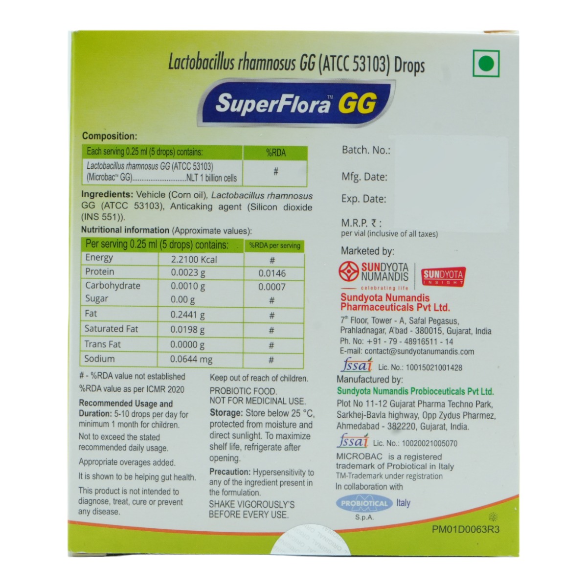 Superflora GG Drops 8 ml, Pack of 1 ORAL DROPS Superflora GG Drops 8 ml, Pack of 1 ORAL DROPS