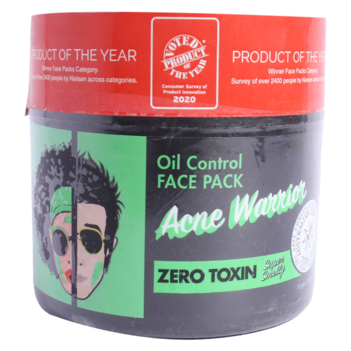 Super Smelly Acne Warrior Oil Control Face Pack 70 gm | With Aloe Vera Extract, Neem, Multani Clay, Tea Tree & Turmeric Oil |Gently Cleanses | Controls Oil | Tightens Pore | Fights Acne & Pimple | For All Age Groups | For Men & Women | For All Skin Type, Pack of 1 Super Smelly Acne Warrior Oil Control Face Pack 70 gm | With Aloe Vera Extract, Neem, Multani Clay, Tea Tree & Turmeric Oil |Gently Cleanses | Controls Oil | Tightens Pore | Fights Acne & Pimple | For All Age Groups | For Men & Women | For All Skin Type, Pack of 1