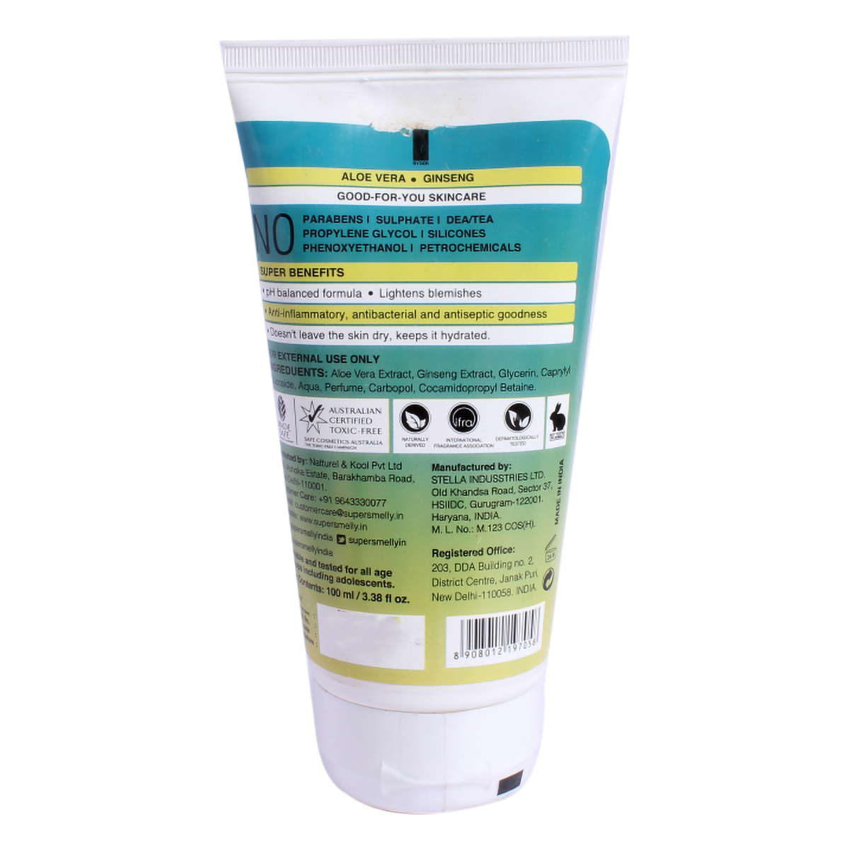 Super Smelly A-Love Vera Aloevera Face Wash 100 ml | With Aloevera | Gently Cleanses | Reduces Acne, Pimple, Dark Spots, Acne Marks & Scars | For Men & Women | For All Skin Type, Pack of 1 Super Smelly A-Love Vera Aloevera Face Wash 100 ml | With Aloevera | Gently Cleanses | Reduces Acne, Pimple, Dark Spots, Acne Marks & Scars | For Men & Women | For All Skin Type, Pack of 1