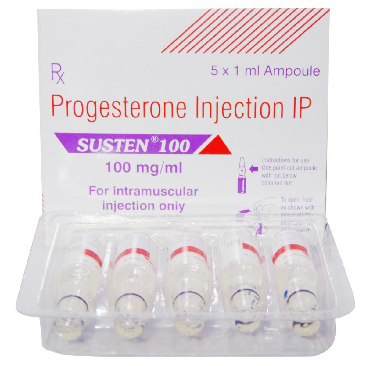 Susten 100 mg Injection 1 ml, Pack of 5 InjectionS Susten 100 mg Injection 1 ml, Pack of 5 InjectionS