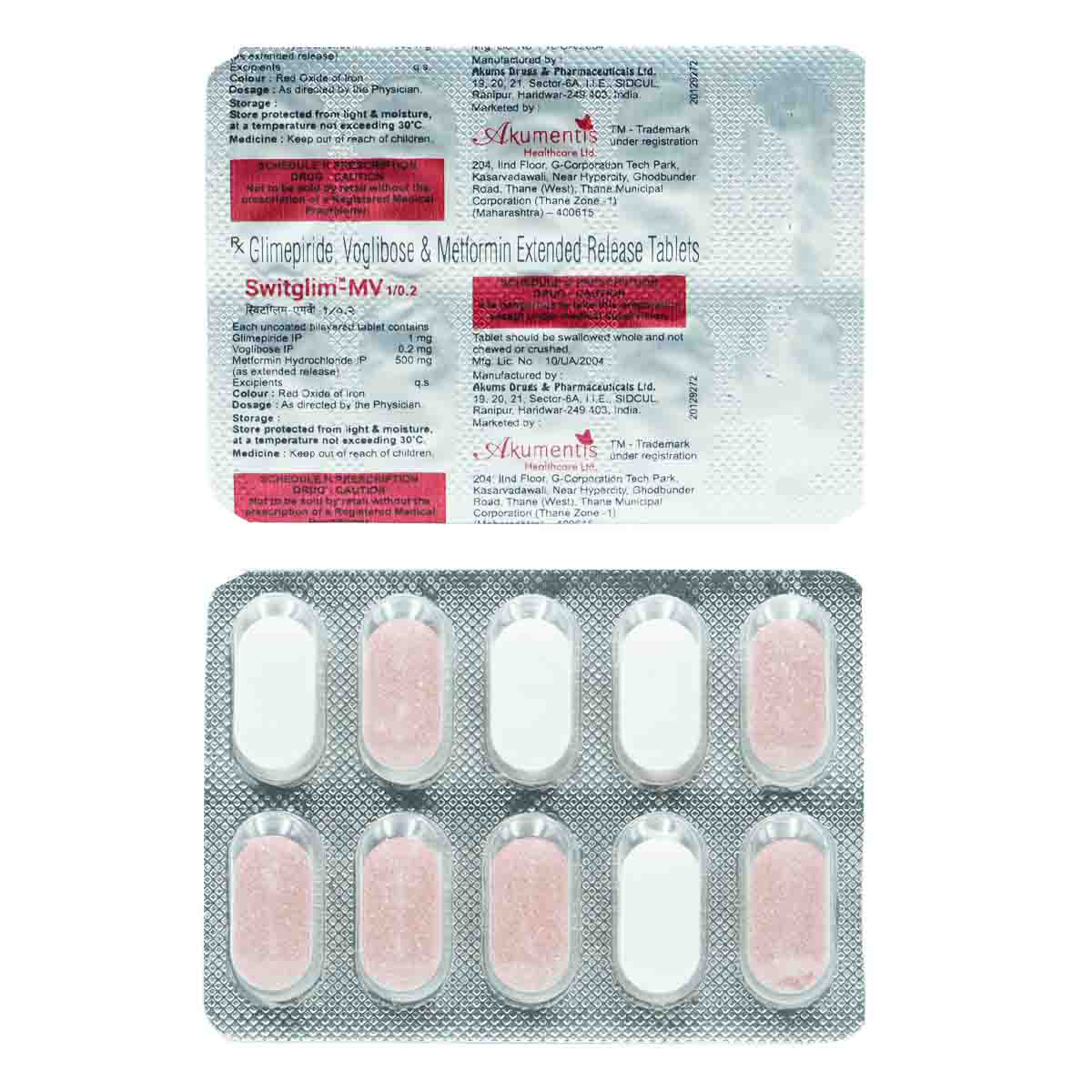 Switglim-MV 1/0.2 Tablet 10's, Pack of 10 TABLETS Switglim-MV 1/0.2 Tablet 10's, Pack of 10 TABLETS